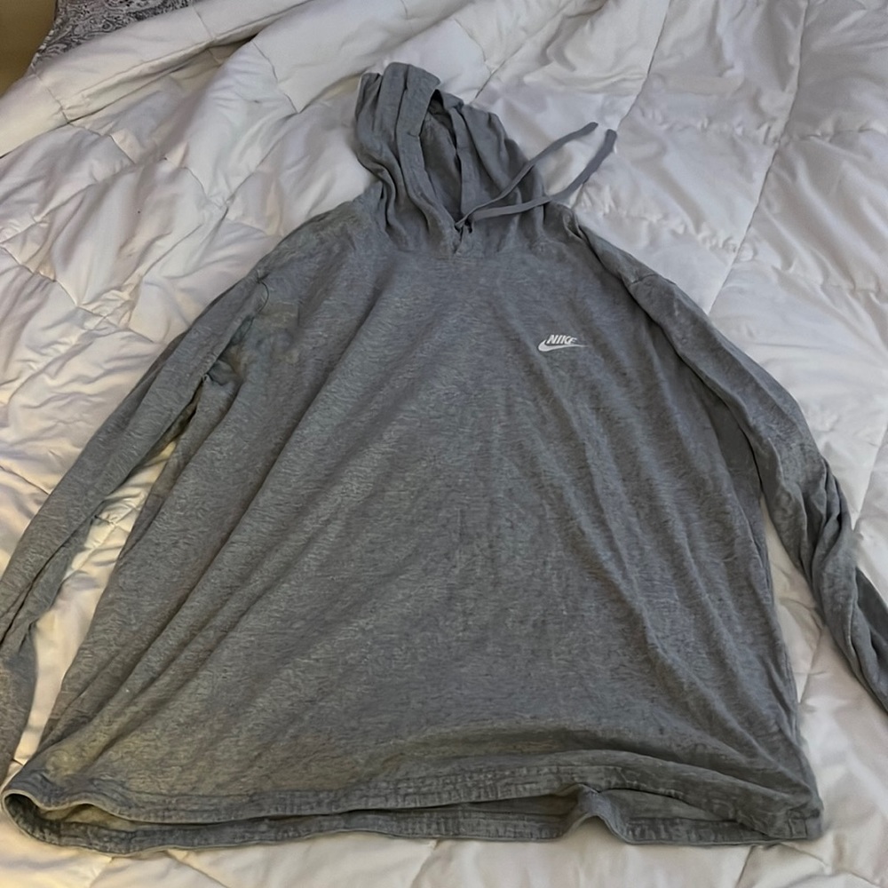 Light weight Nike grey hoodie